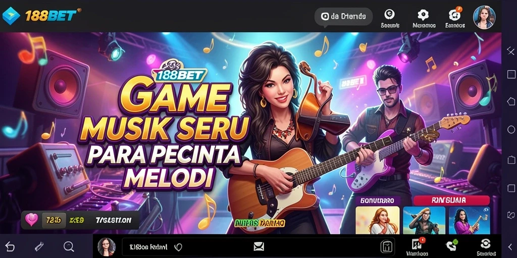 Screenshot gameplay 188BET menampilkan pengguna menikmati permainan musik.