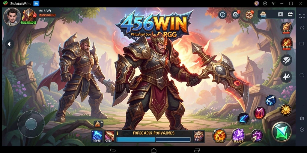 Screenshot gameplay 456WIN dengan aksi pertempuran seru di dunia fantasi.