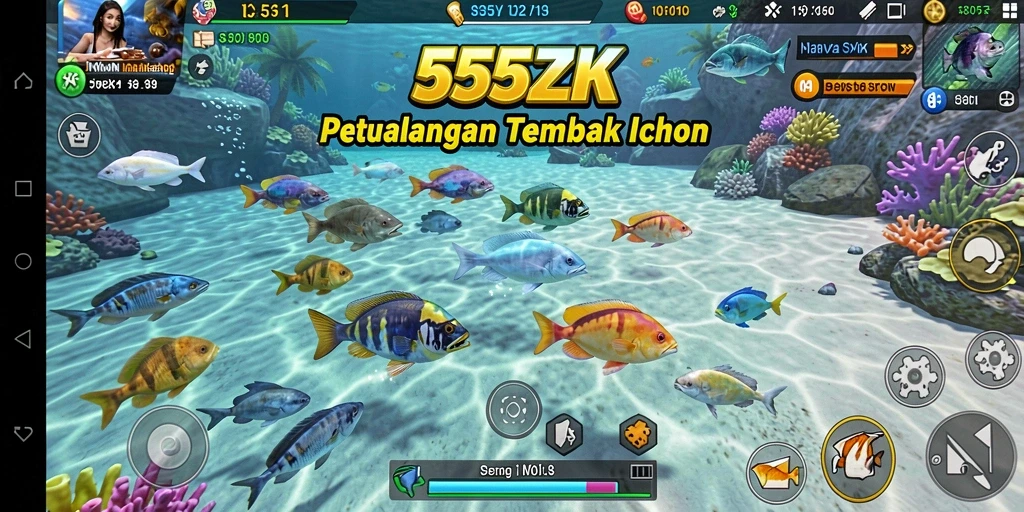 Gameplay seru Tembak Ikan di 555ZK dengan grafis menawan.