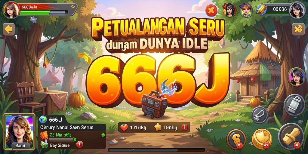 Tampilan gameplay Idle di 666J yang menarik dan interaktif.
