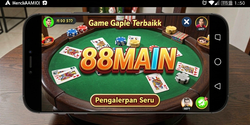 Tangkapan layar utama 88MAIN menunjukkan gameplay gaple yang seru.