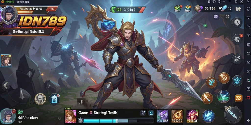 Screenshot utama gameplay IDN789 menampilkan pertempuran strategis yang seru.