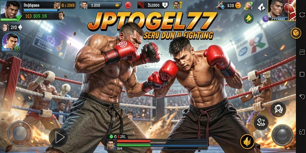 Tampilan gameplay seru dan aksi pertarungan yang intens di JPTOGEL77.
