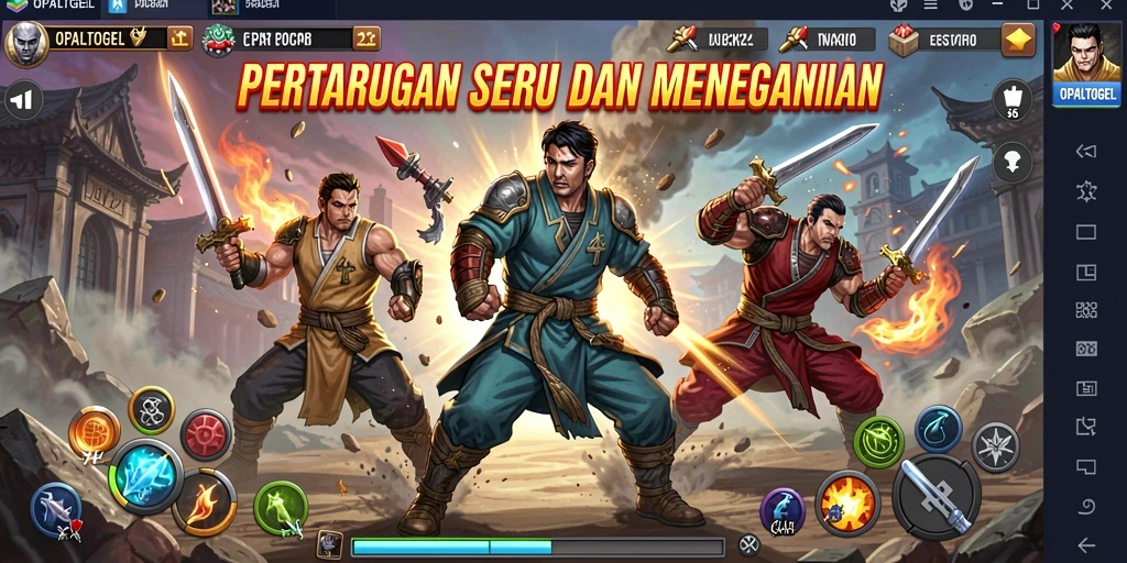 Tampilan gameplay seru dalam OPALTOGEL dengan pertarungan yang dinamis.