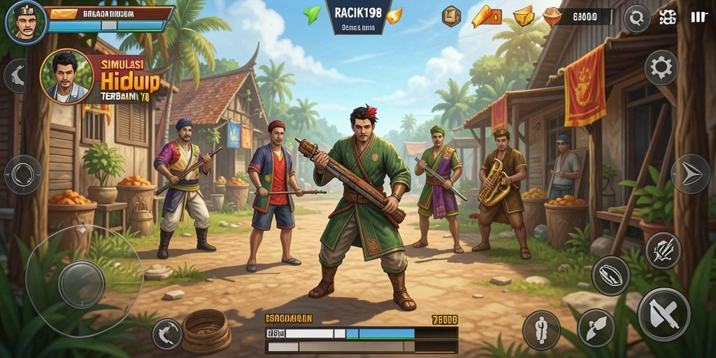 Tangkapan layar gameplay <strong>RACIK198</strong> menampilkan momen seru dalam simulasi kehidupan.